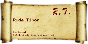Ruda Tibor névjegykártya